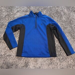 Spyder 1/4 Zip Pullover Jacket Mens Large Blue Black Colorblock